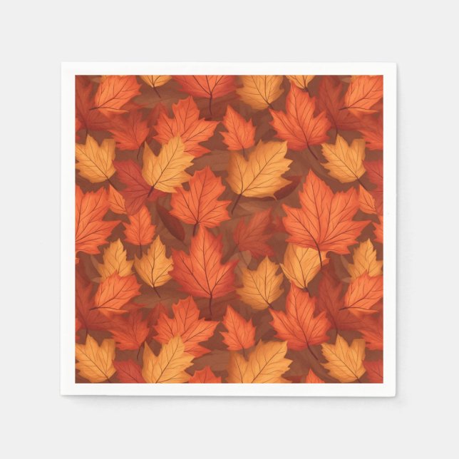 Orange fall leaves napkin (Front)
