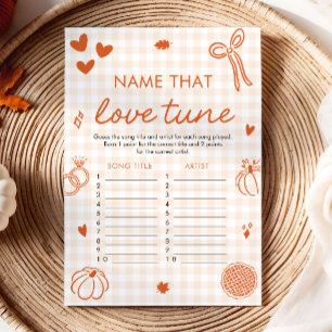 Orange Fall Name That Love Tune Bridal Shower Game Invitation