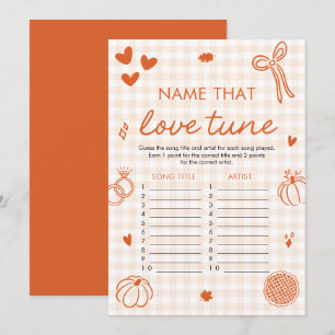 Orange Fall Name That Love Tune Bridal Shower Game Invitation