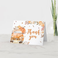 Orange Fall Pumpkin Truck Baby Shower
