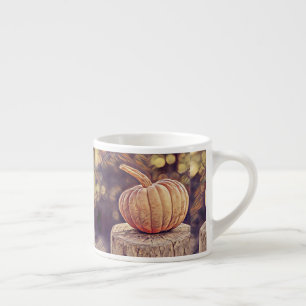 Orange Fall Pumpkin Vintage Thanksgiving Painting Espresso Cup