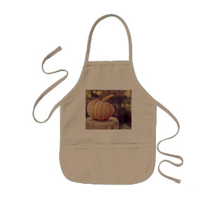 Orange Fall Pumpkin Vintage Thanksgiving Painting Kids Apron