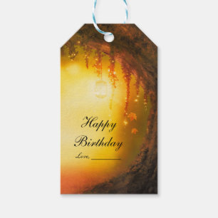 Orange Fall Rustic Enchanted Forest Party Favour Gift Tags