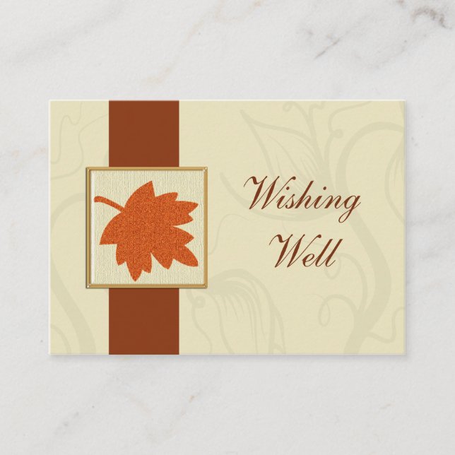 orange fall wedding wishing well cards (Front)