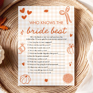 Orange Fall Who Knows The Bride Best Bridal Game Invitation