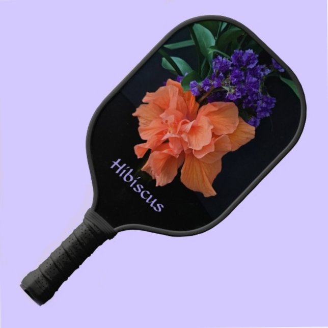 Orange Fancy Hibiscus Blossom Botanical Tropical Pickleball Paddle (Creator Uploaded)