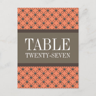 Orange Fancy Lattice Table Number Postcard