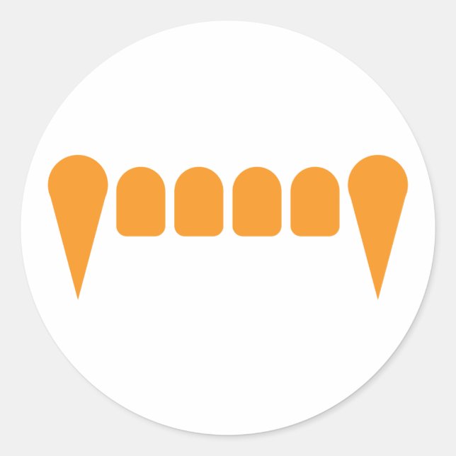 Orange Fangs Sticker (Front)