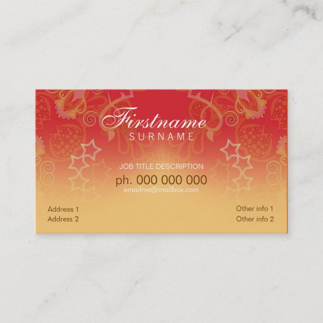 Orange Fantasy curlz Card (Front)