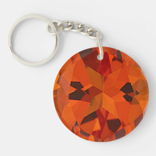 orange faux topaz acrylic keychains, key ring