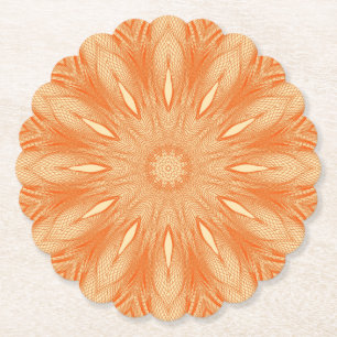 Orange Faux Tulle Design Paper Coaster