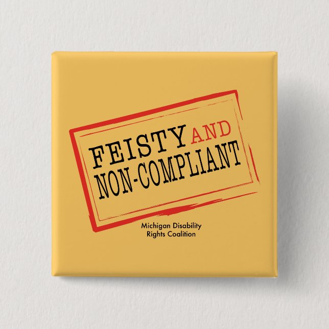 Orange Feisty Button (Front)