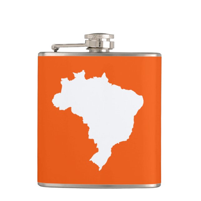 Orange Festive Brazil Hip Flask (Front)
