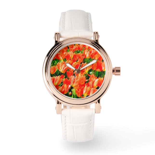 Orange field of tulips watch (Front)