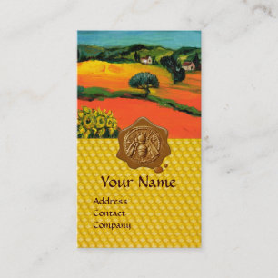 ORANGE FIELDS , HONEY BEE WAX SEAL ,BEEKEEPER BUSINESS CARD