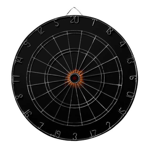 Orange Fiery Eclipse Black Hole Dart Board (Front)