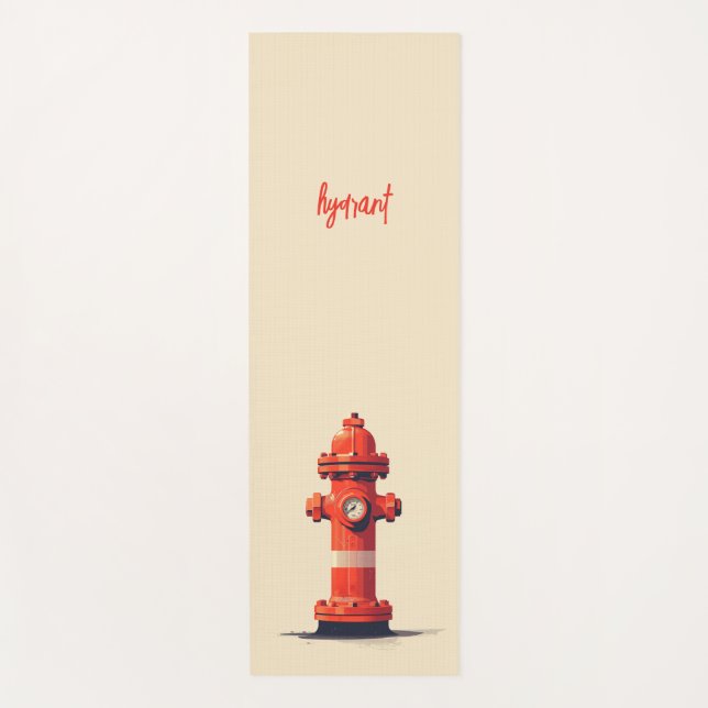 Orange Fire Hydrant Yoga Mat (Front)