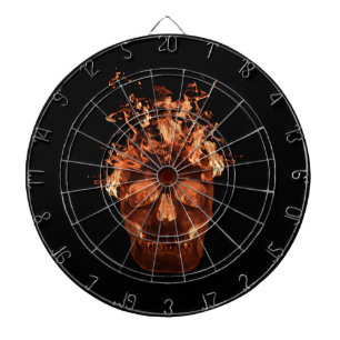 Orange Fire Skull Dart Board