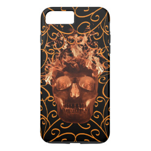 Orange Fire Skull iPhone 7 Case