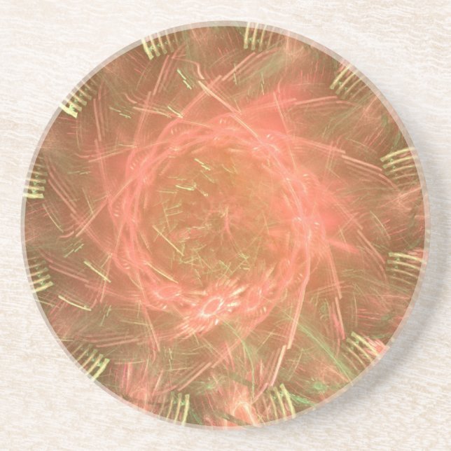 Orange Fireworks Wheel Coaster (Front)