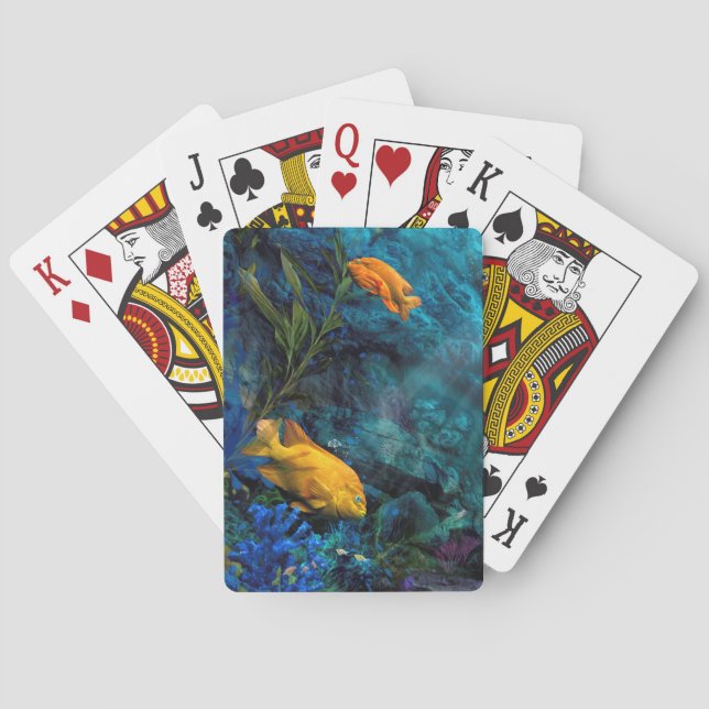 ORANGE FISH BLUE OCEAN PLAYING CARDS (Back)