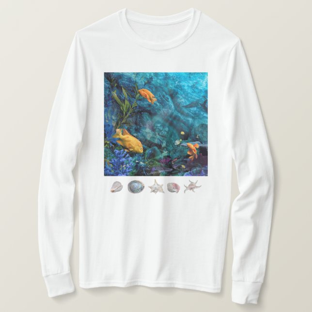 ORANGE FISH BLUE OCEAN T-Shirt (Design Front)