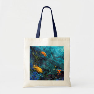 ORANGE FISH BLUE OCEAN TOTE BAG