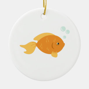 Orange Fish Ceramic Ornament