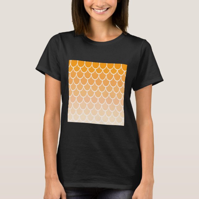 Orange Fish Scales Pattern T-Shirt (Front)