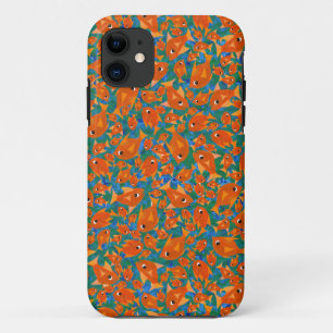 Orange Fishes on Sea Green, Blue iPhone 5/5s Case