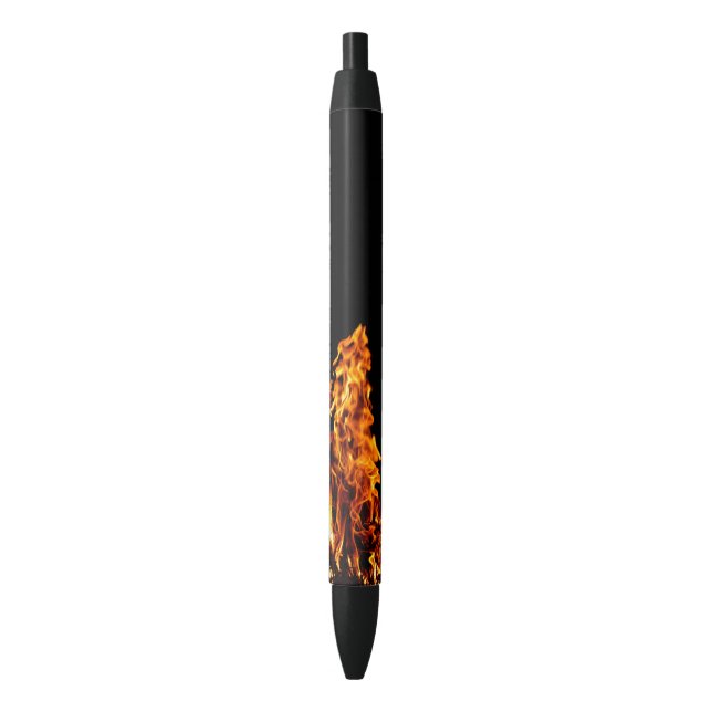 Orange flame black ink pen (Front Vertical)