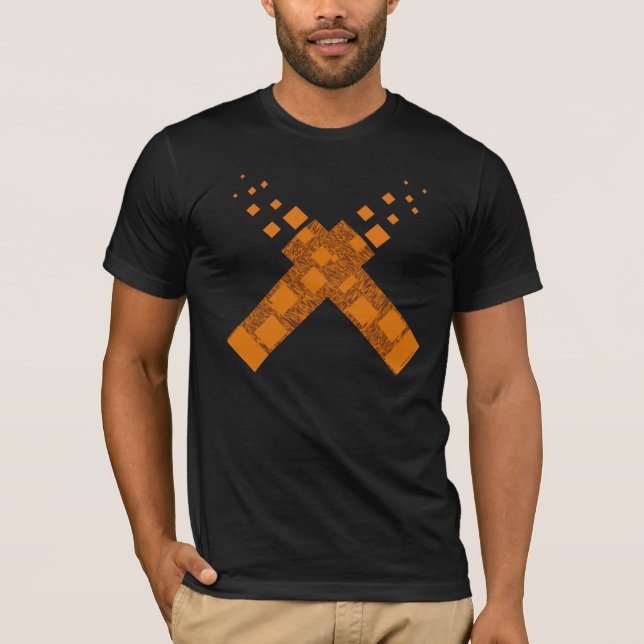 Orange flame death cult cross fire torch Halloween T-Shirt (Front)