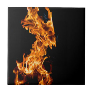 Orange flame label ceramic tile