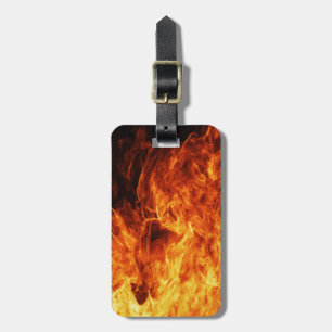 Orange flame luggage tag