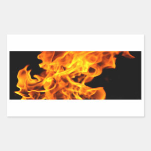 Orange flame rectangular sticker