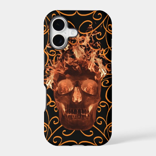 Orange Flame Skull iPhone 5G Case (Back)