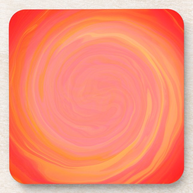 Orange Flame Swirl Coaster (Front)