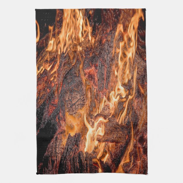 Orange flame tea towel (Vertical)