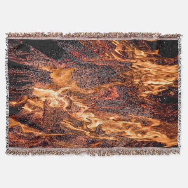 Orange flame throw blanket (Front)