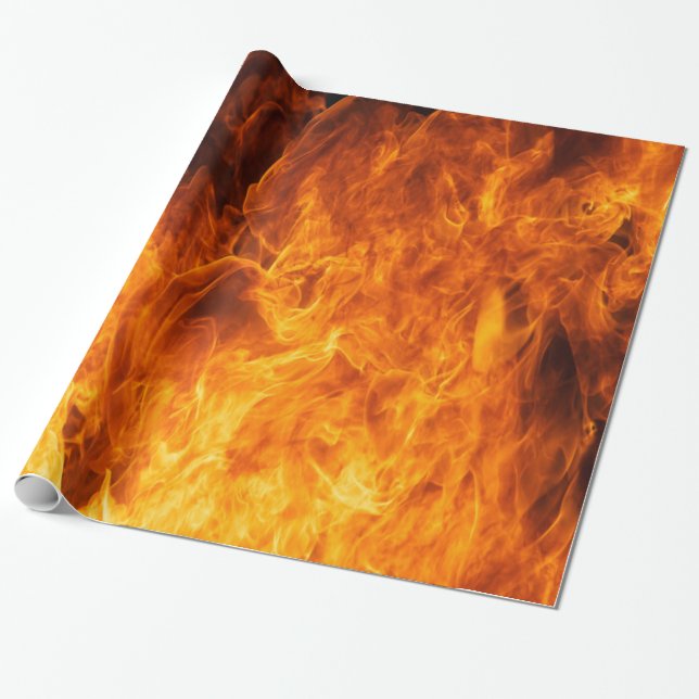 Orange flame wrapping paper (Unrolled)