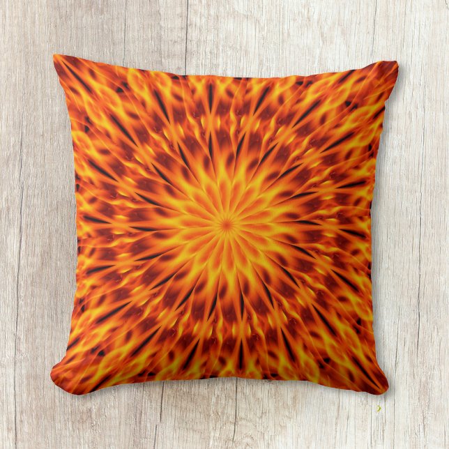 Orange Flames Kaleidoscope Cushion (Creator Uploaded)