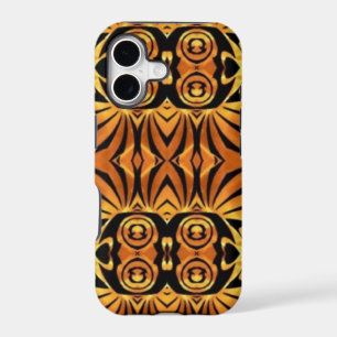 orange flames Native totem pole tribal pattern