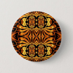 orange flames Native totem pole tribal pattern 6 Cm Round Badge