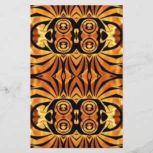 orange flames Native totem pole tribal pattern Stationery