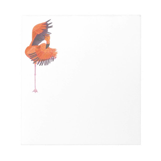 Orange Flamingo in Dance Pose Notepad (Front)