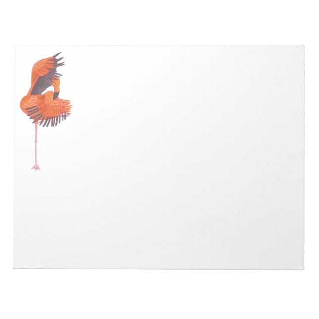 Orange Flamingo in Dance Pose Notepad (Front)