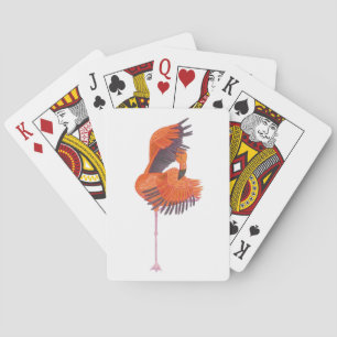 Orange Flamingo in Dance Pose Playing Cards