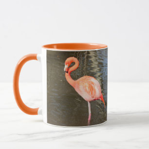 Orange Flamingo Photo Mug