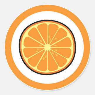 Orange flavour visual circle sticker labels