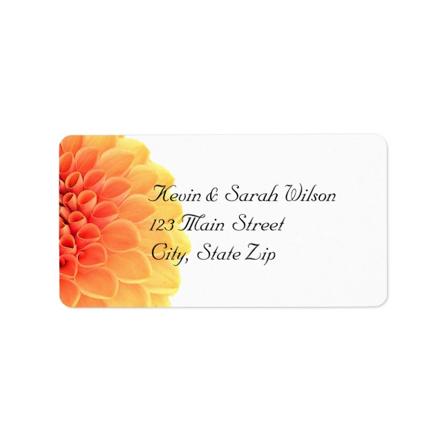 Orange Floral Address Labels (Front)